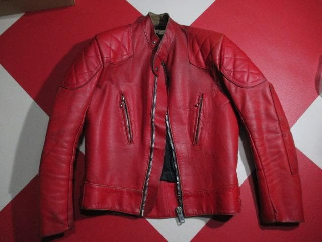 ヴィンテージ ルイスレザー ファントム 赤 パデッド ライダース 1970’S