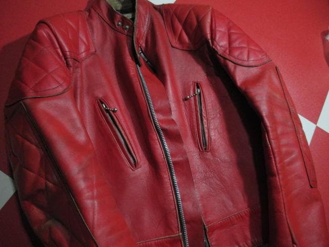 ヴィンテージ ルイスレザー ファントム 赤 パデッド ライダース 1970’S