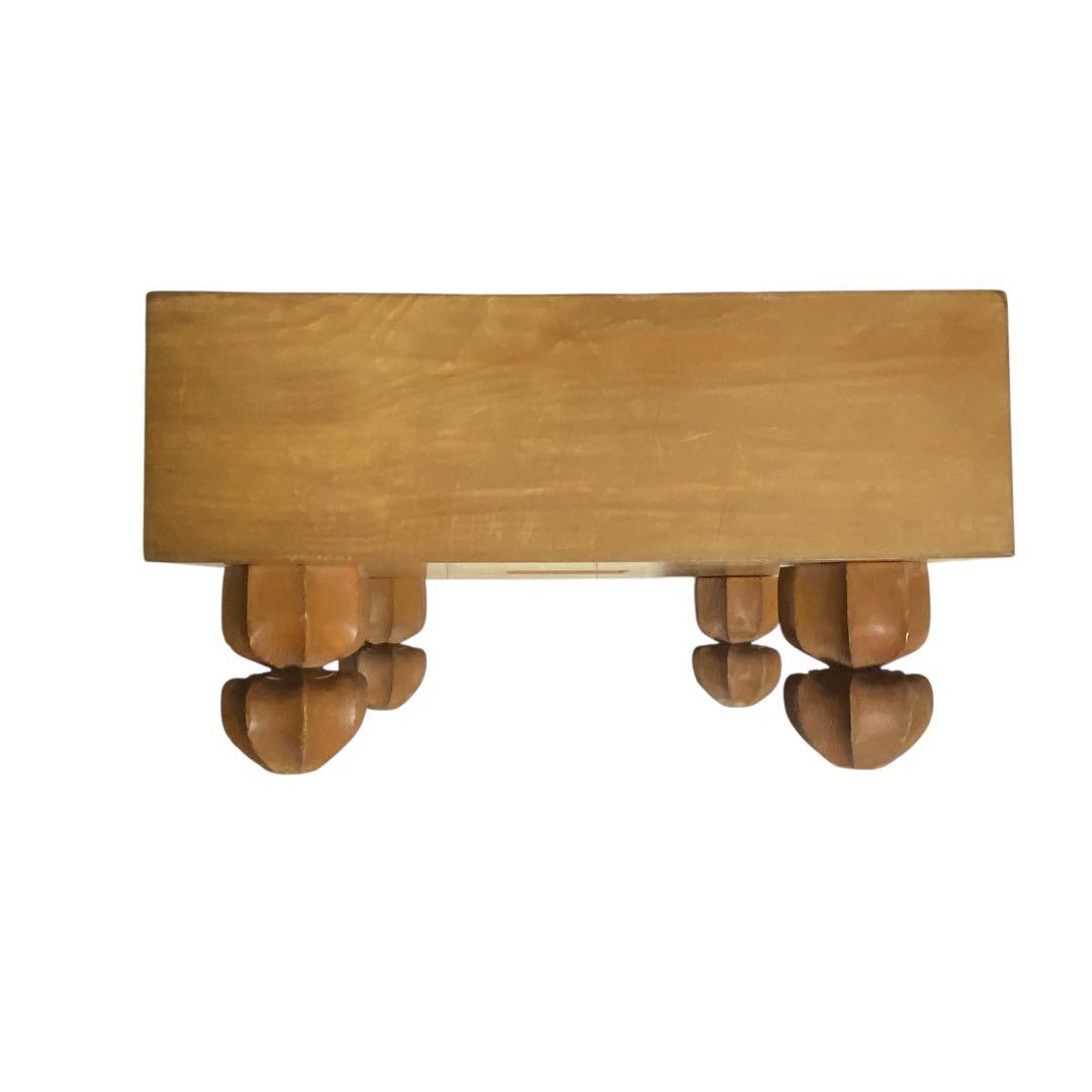 天然木脚付きへそ有り囲碁盤と碁石セット