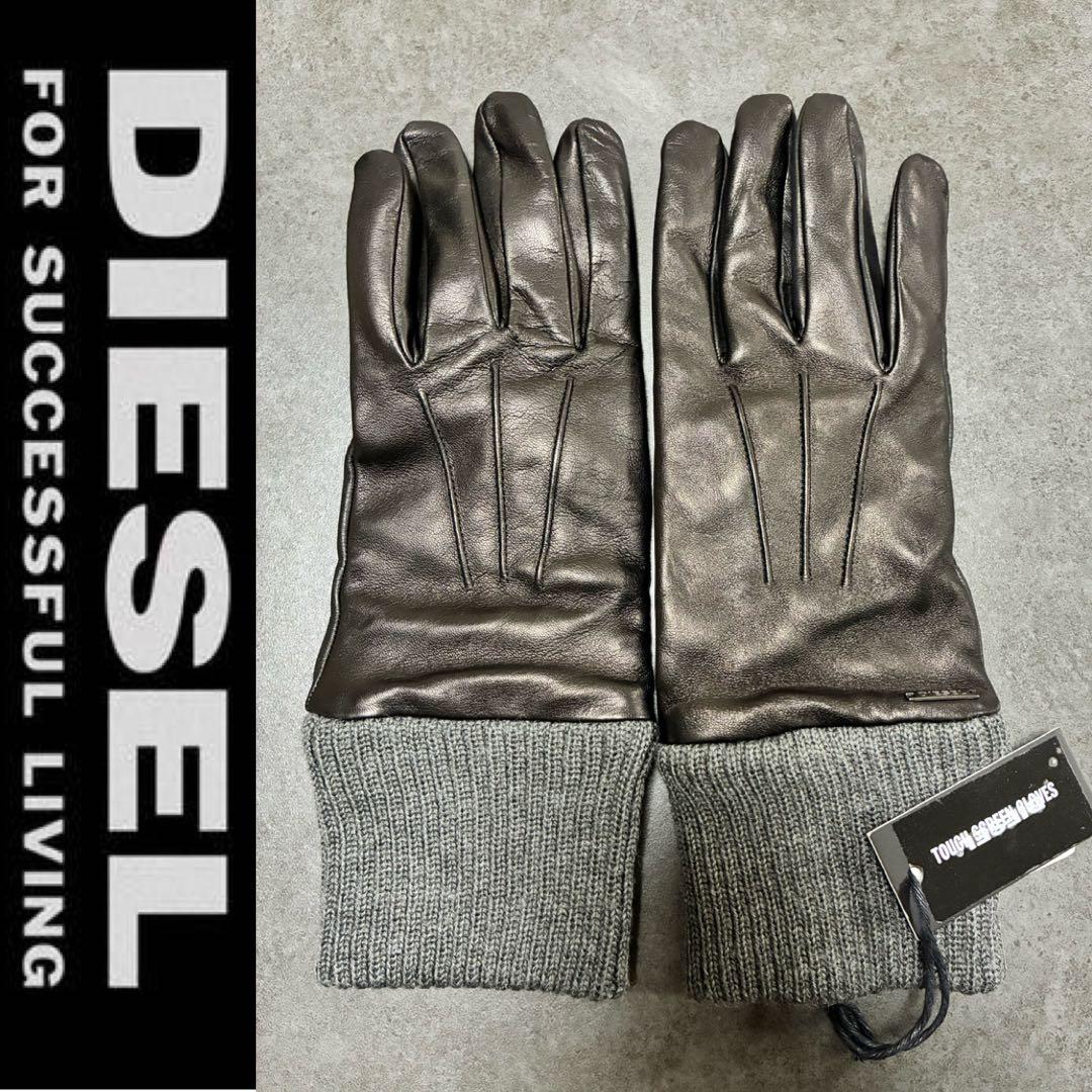 新品 2.8万円DIESEL ディーゼル　ブラック レザー手袋　グローブ