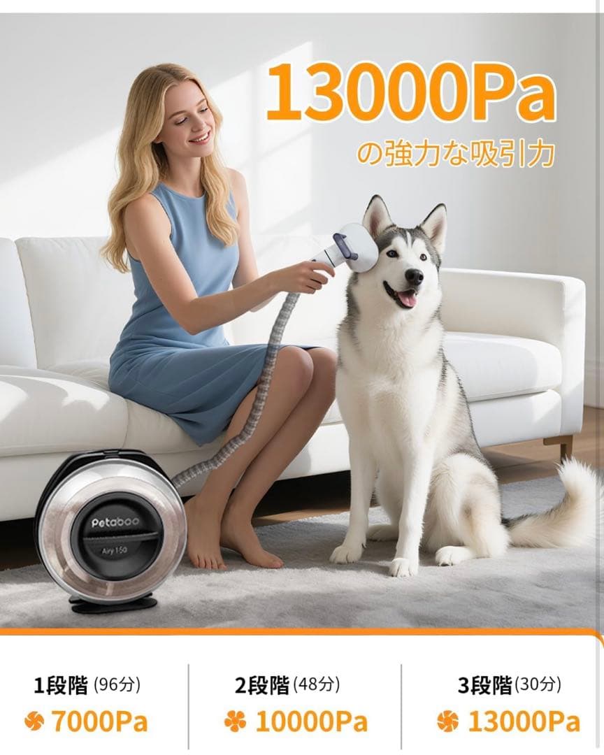 Petaboo コードレスペットグルーミング 掃除機 7in1 定価19980円