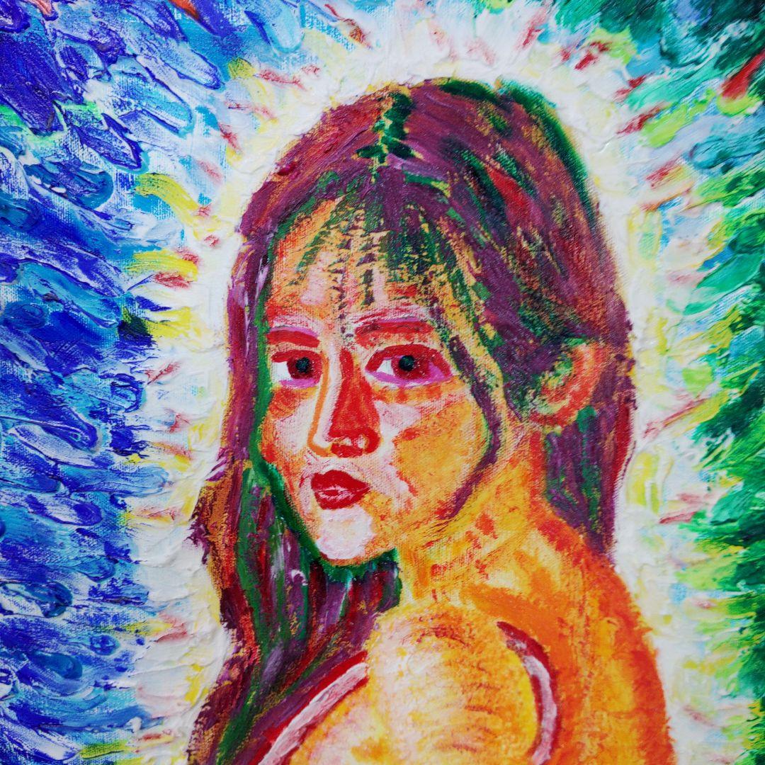 アクリル絵画 水着の女性　一点もの　幻想的