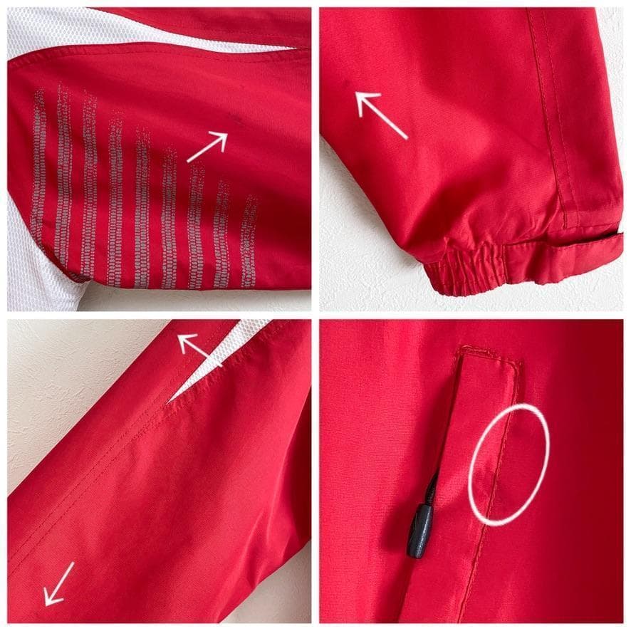 海外古着 アンブロ ブランドロゴ ジップアップ ジャケット ブルゾン 赤