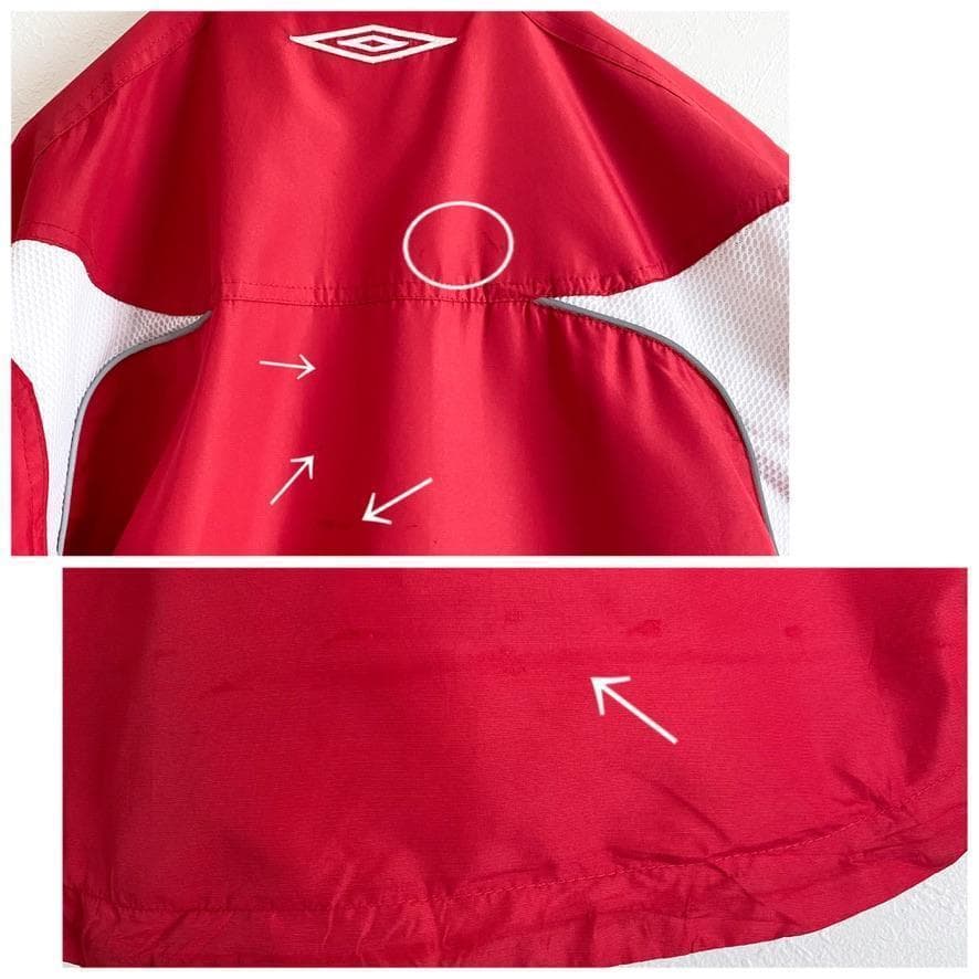 海外古着 アンブロ ブランドロゴ ジップアップ ジャケット ブルゾン 赤