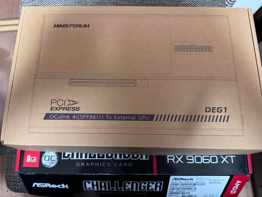 eGPU （外付GPU）RX9060XT他4点セット