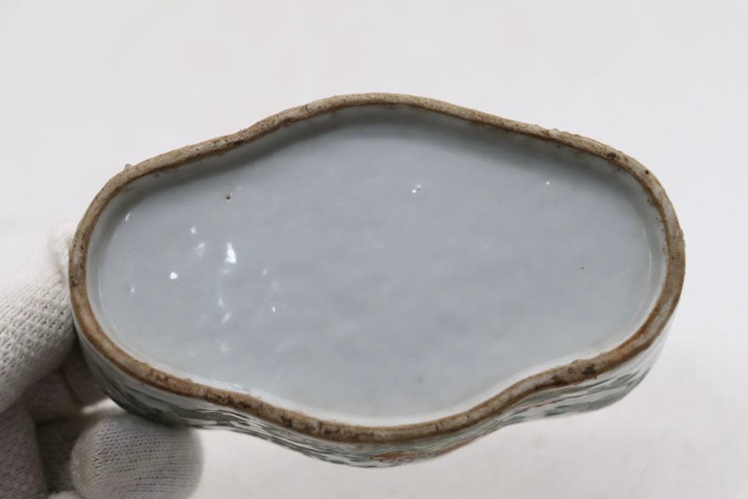 中国　清時代　粉彩花卉昆虫紋香燻　送料込み1213