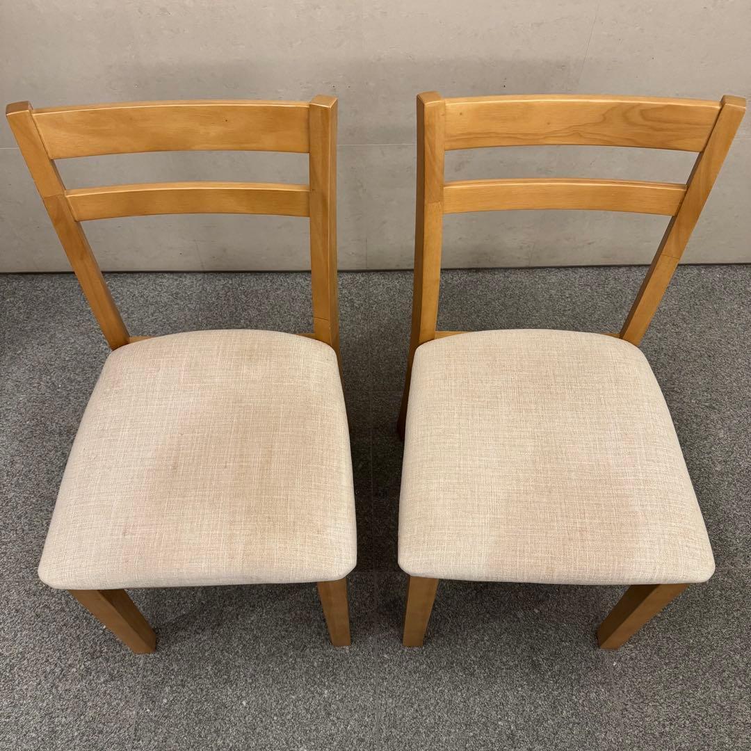 木製ダイニング3点セット 2人用 幅75cm ナチュラル