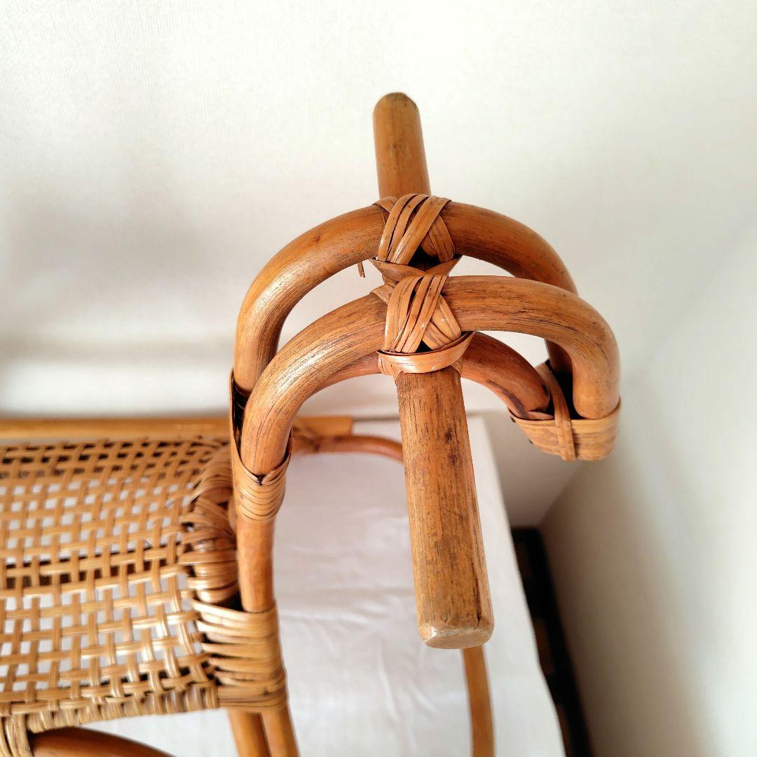 ラタン ロッキングホース 木製 ヴィンテージ レトロ 揺り木馬 おもちゃ 日本製