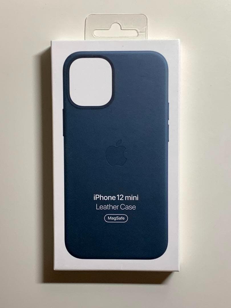 【新品】純正 iPhone 12 mini レザーケース・バルティックブルー①