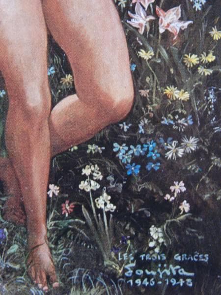 藤田嗣治、優美神、希少画集画、新品額装付