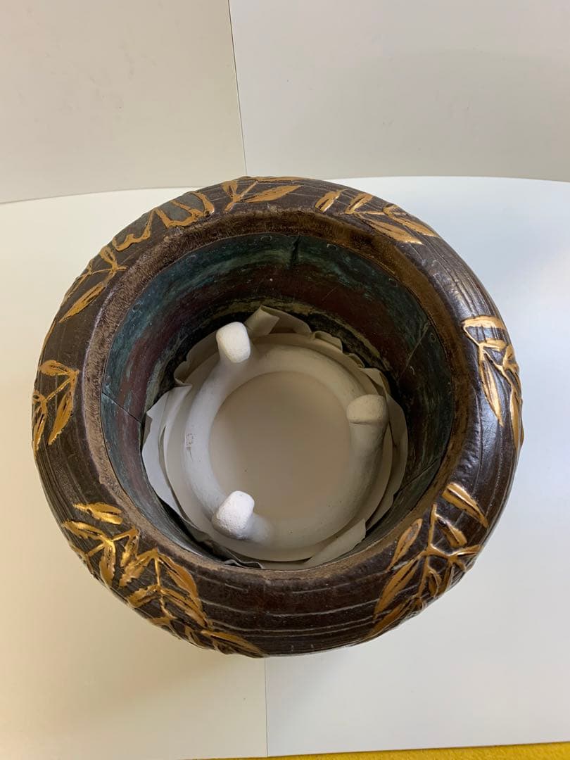 明治時代 伝統工芸品 菊花鳥蒔絵 螺鈿  時代物 古い火鉢