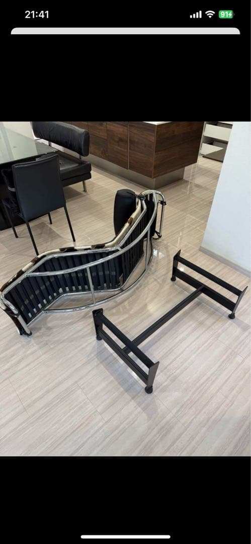 美品♪コルビュジェ シェーズロング LC4 リプロダクト 本革 ハラコ イタリア