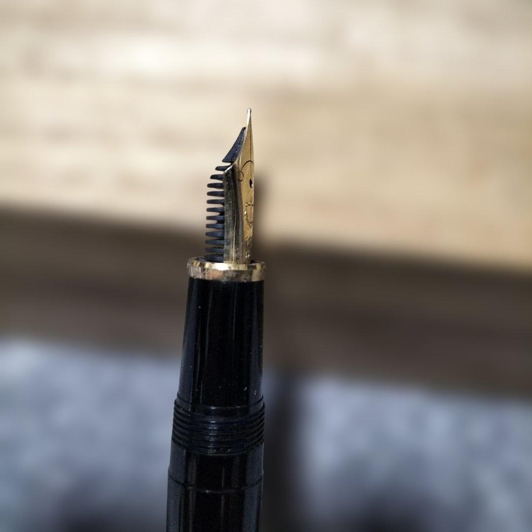 14K SAILOR 黒色プラスチック万年筆 金色装飾