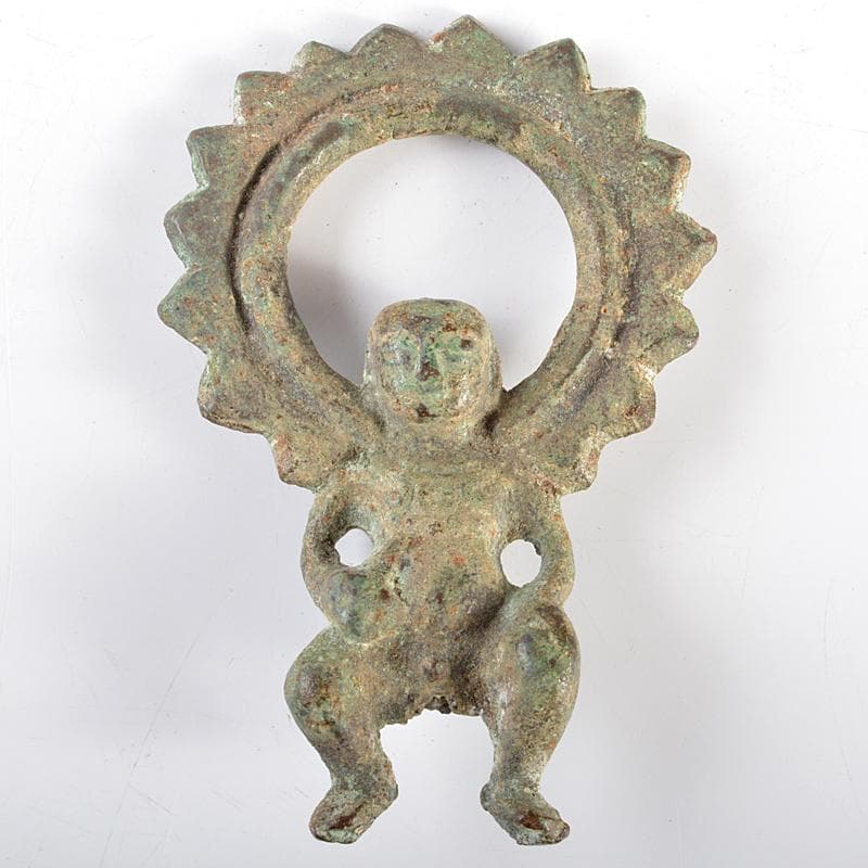 仏教美術　古銅青銅　チベット仏　仏像　懐中仏　時代箱付　C　R5168