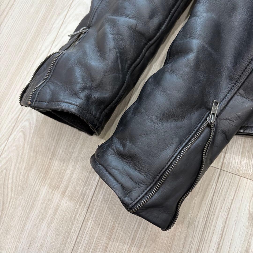 Liugoo Leathers レザージャケット ブラック L 牛革 中綿入り