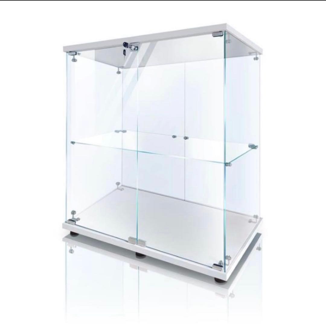 【新品】コレクションケース ガラス フィギュアケース 4段 ワイド 棚 ホワイト