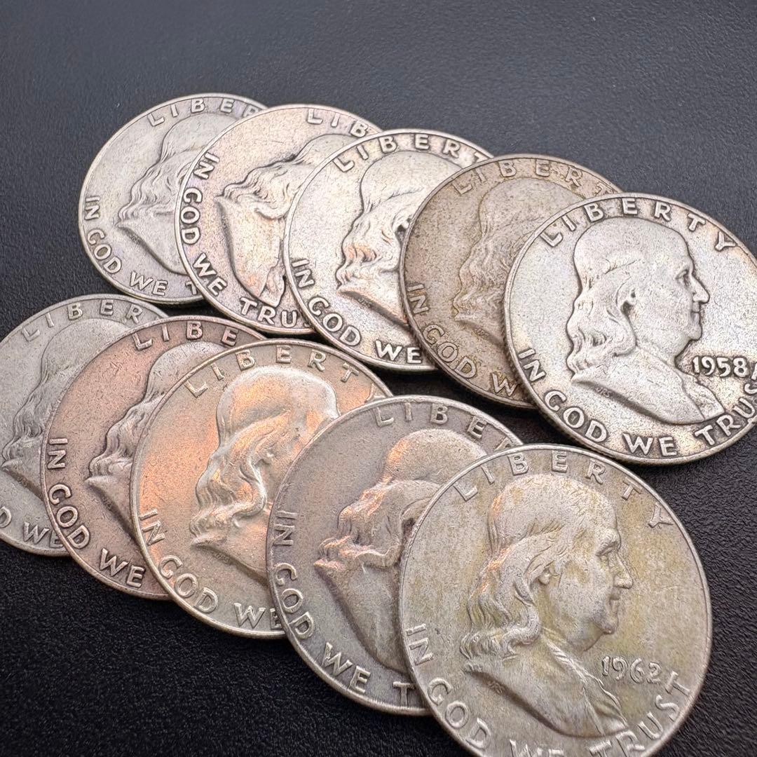 フランクリン ハーフダラー 50セント ドル 10枚セット アメリカ 銀貨 B