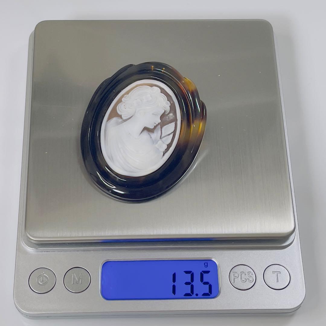 ミ*ル様 本鼈甲カメオ K18ブローチとペンダント2way（B）