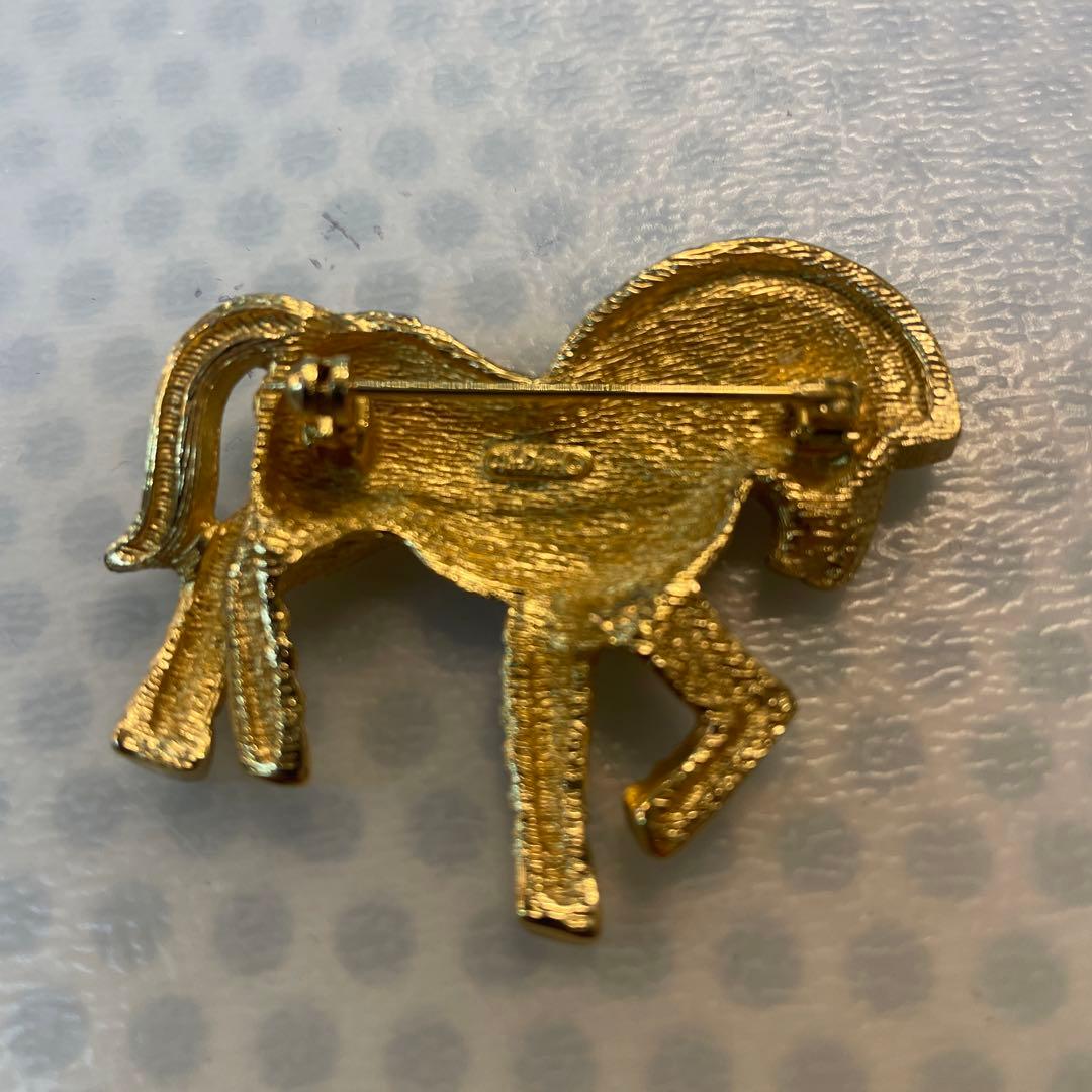 希少✨️美品✨️ディオール●ブローチ●ホース●ラインストーン●ゴールド●馬