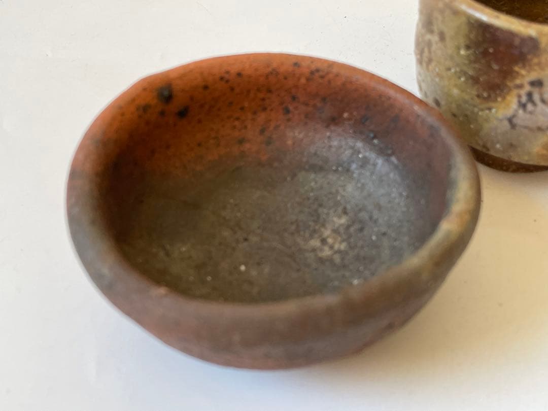 作家物　陶芸家　作者不明　森岡成好　備前焼　備前　焼締　ぐい呑　猪口　盃　箱なし