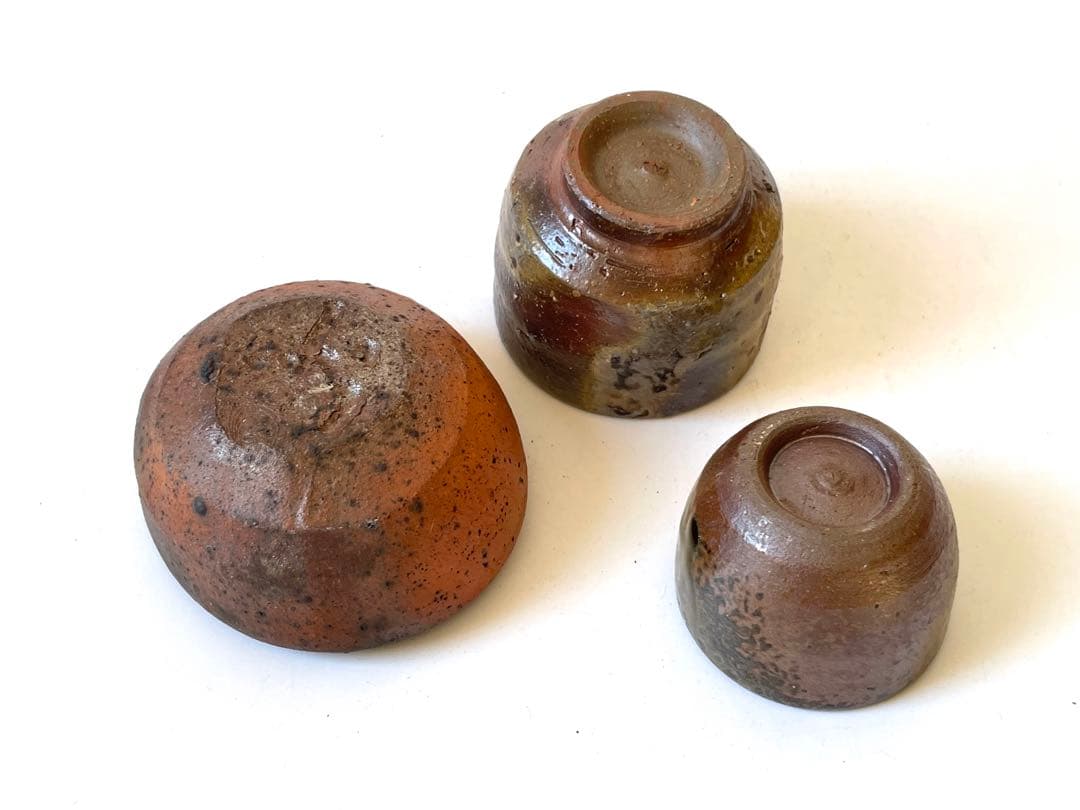 作家物　陶芸家　作者不明　森岡成好　備前焼　備前　焼締　ぐい呑　猪口　盃　箱なし