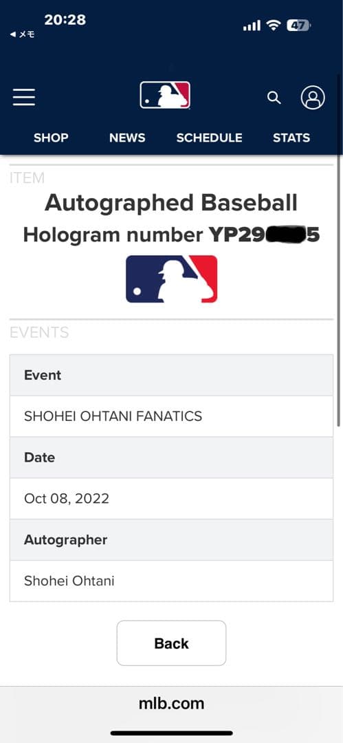 b*5様 限定50個！大谷翔平選手2022年MLB投打規定達成記念、直筆サインボ