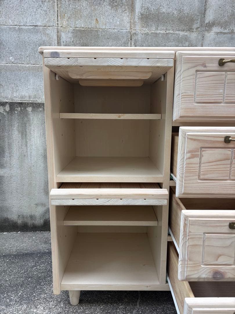 北欧・キャビネット・フラップ 天然木 フレンチ フレンチカントリー 無垢 完成品