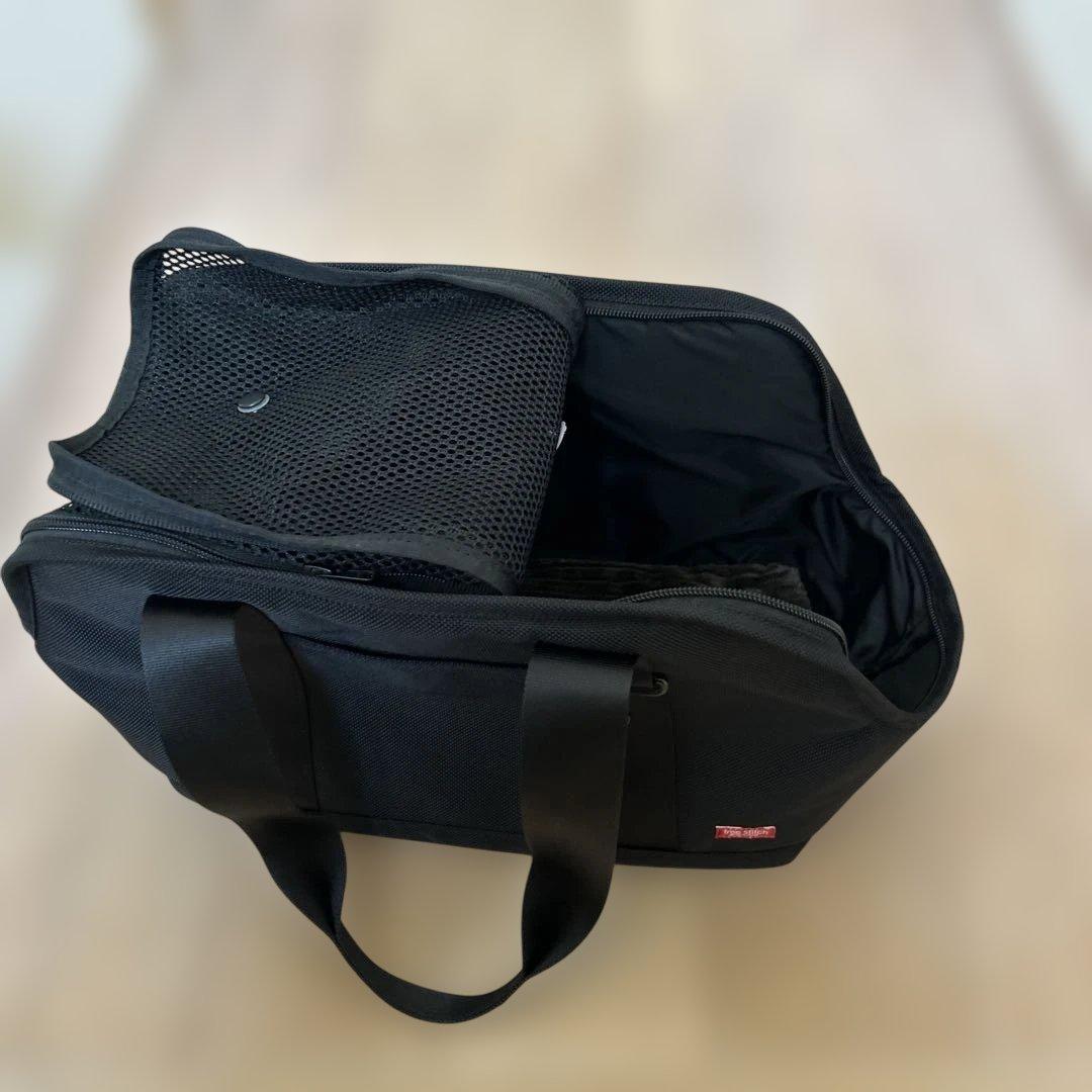 free stitch ブラック ナイロン キャリーバッグ