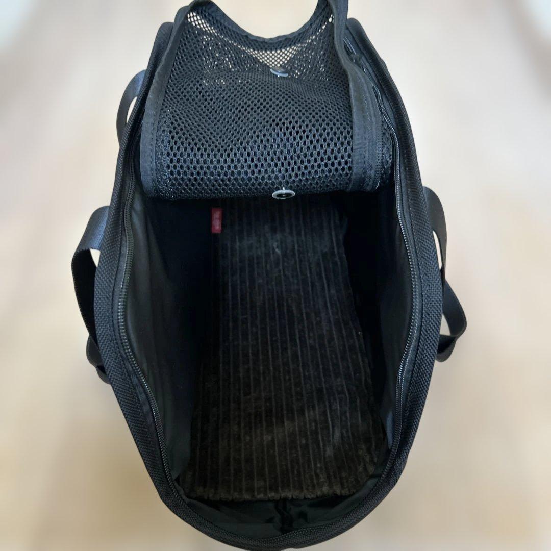 free stitch ブラック ナイロン キャリーバッグ