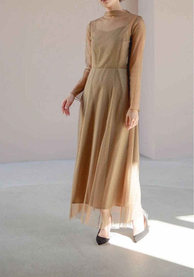 kaene ラメチュールメロウワンピース / 100535