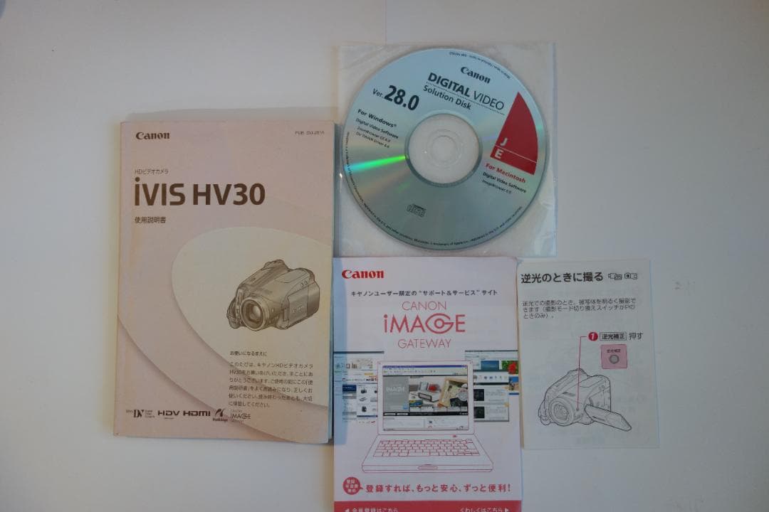 Canon iVIS HV30　キヤノンHDビデオカメラ　動作確認　付属品有