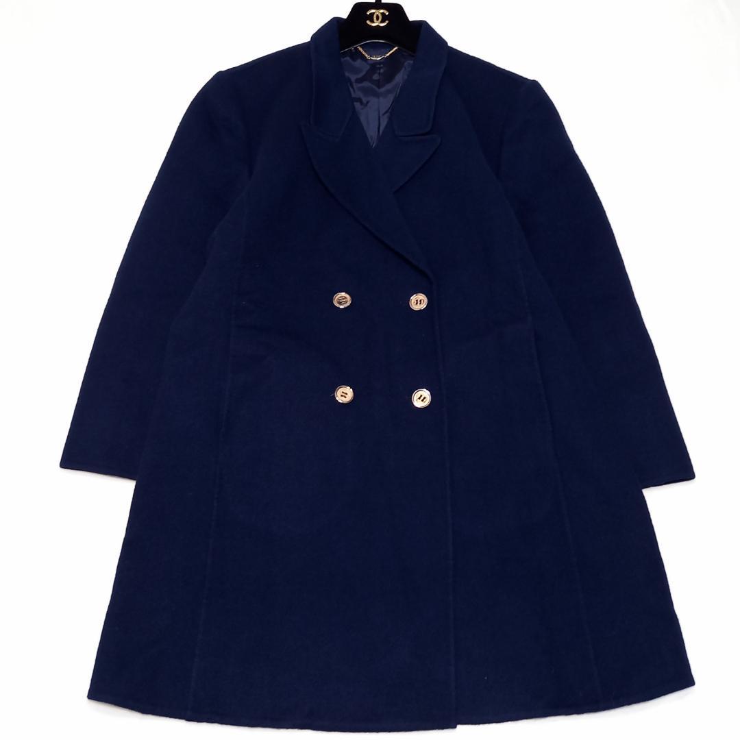 大きいサイズ✨アニオナ ダブルチェスターコート ダブルフェイス ネイビー