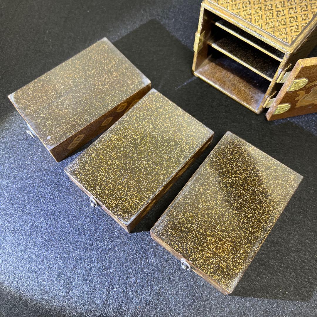 極上蒔絵小箪笥　木箱付　最大長さ約12㎝　東Y8-0105☆2Fチヒエ