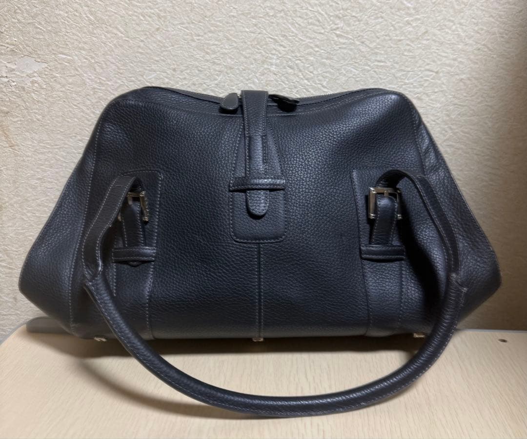 KM: LOEWE 黒 レザー ハンドバッグ