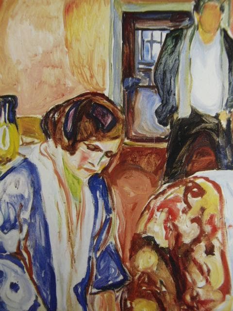 ムンク、『芸術家とモデル II』、希少な画集より、新品高級額・額装付