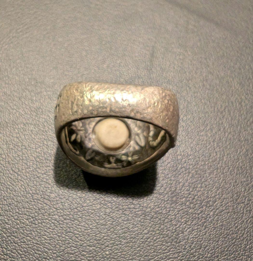 スカルリング 薩摩ボタン 日本製 和柄シルバー 925 14~14.5号