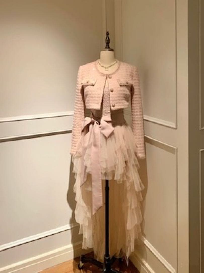 ピンク チュールワンピース×ジャケット M ｜オケージョン・パーティー
