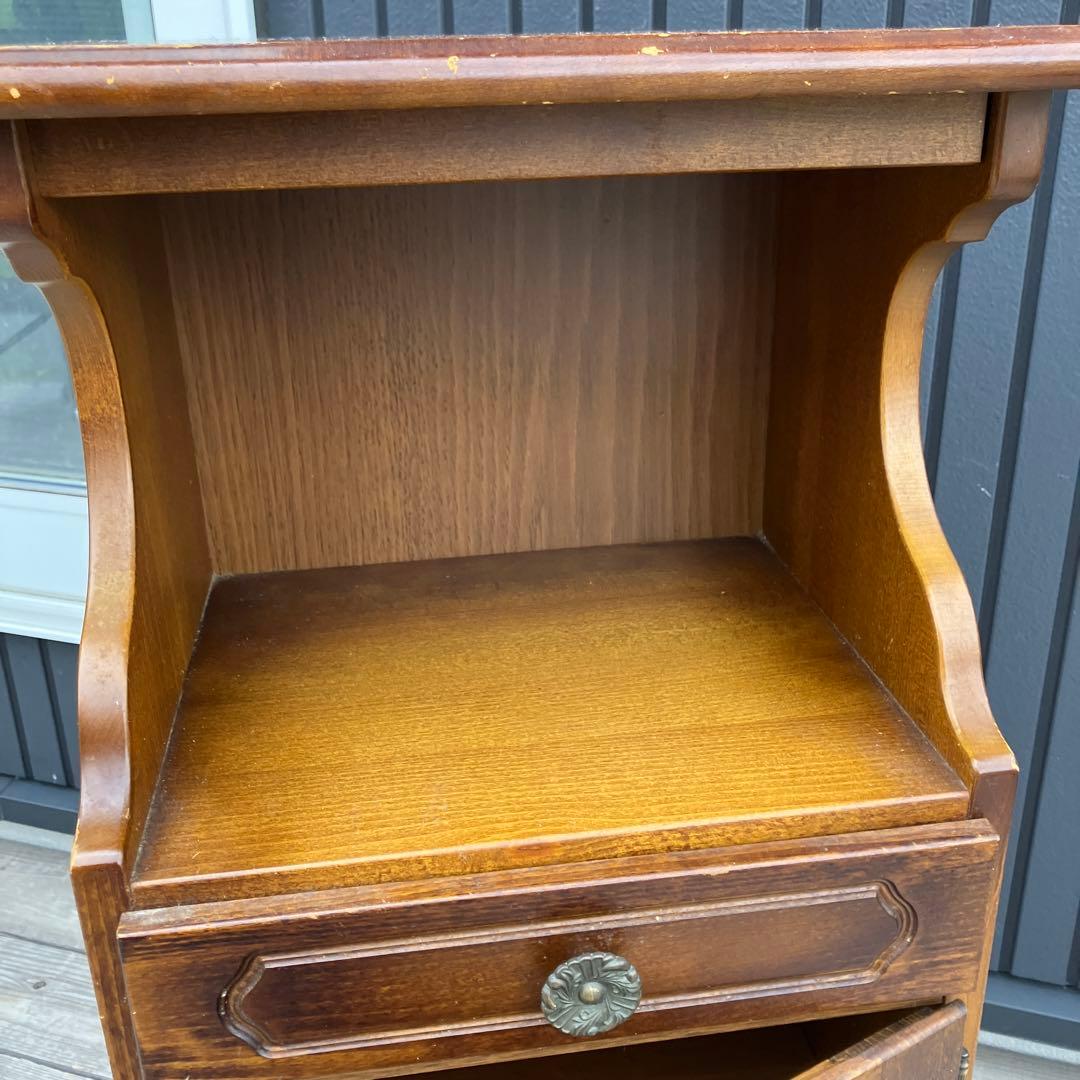 昭和レトロ カリモク コロニアル 木製コールキャビネット 飾り棚 古家具 電話台