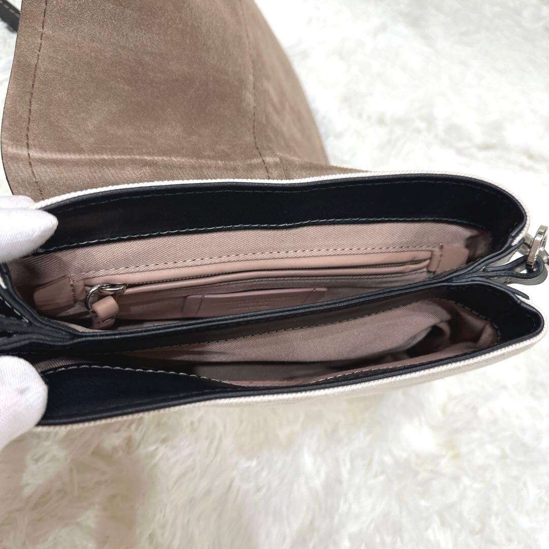 【美品】GIANNI CHIARINI ショルダーバッグ ブラック×ベージュ