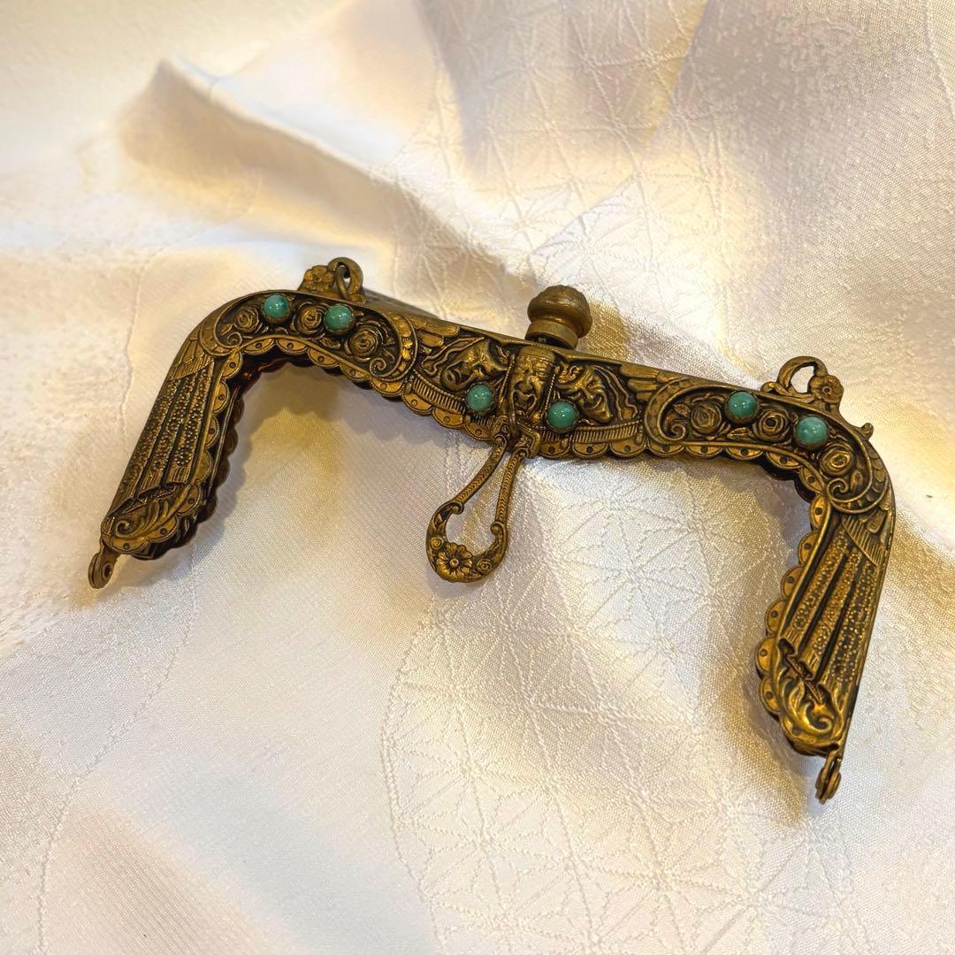 【希少・フランス製】アンティーク 口金金具　プチポアン サンプルタグ付100年前