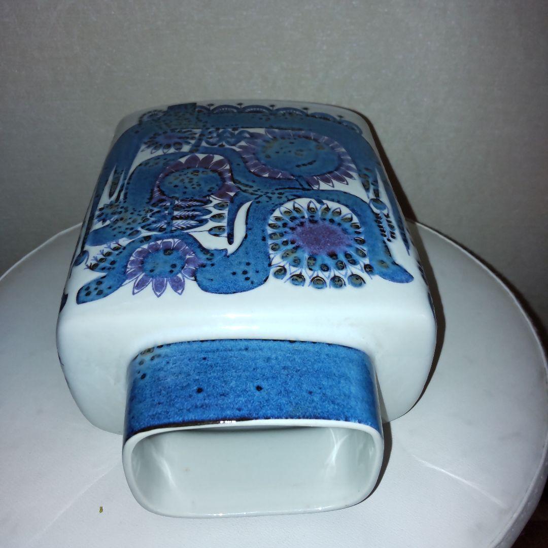 デンマーク製 ロイヤルコペンハーゲン青紫装飾 陶器花瓶