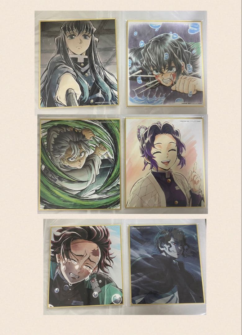 鬼滅の刃 ミニ色紙 webshopくじ しのぶ 不死川実弥 時透無一郎 炭治郎