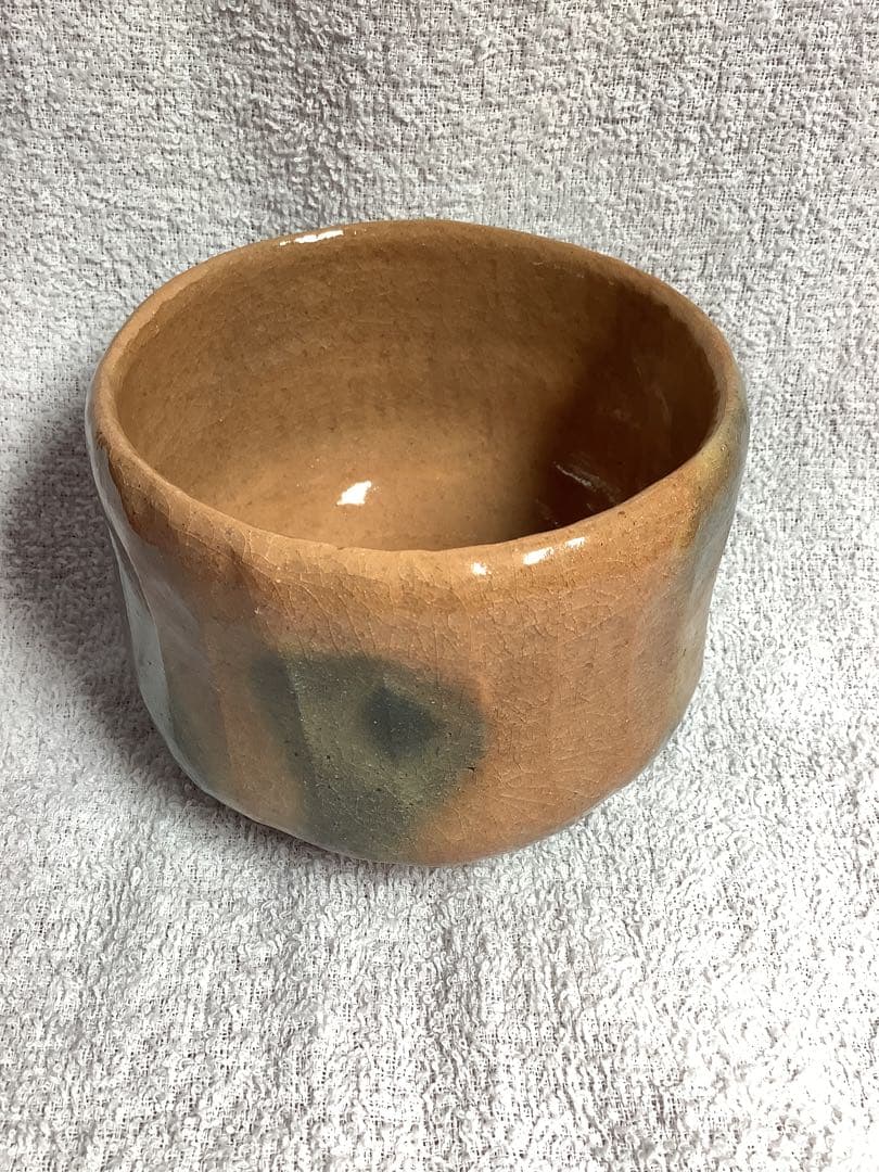 赤楽茶碗　銘：「佳日」佐々木松楽作　素焼　西垣大道師【新品未使用】