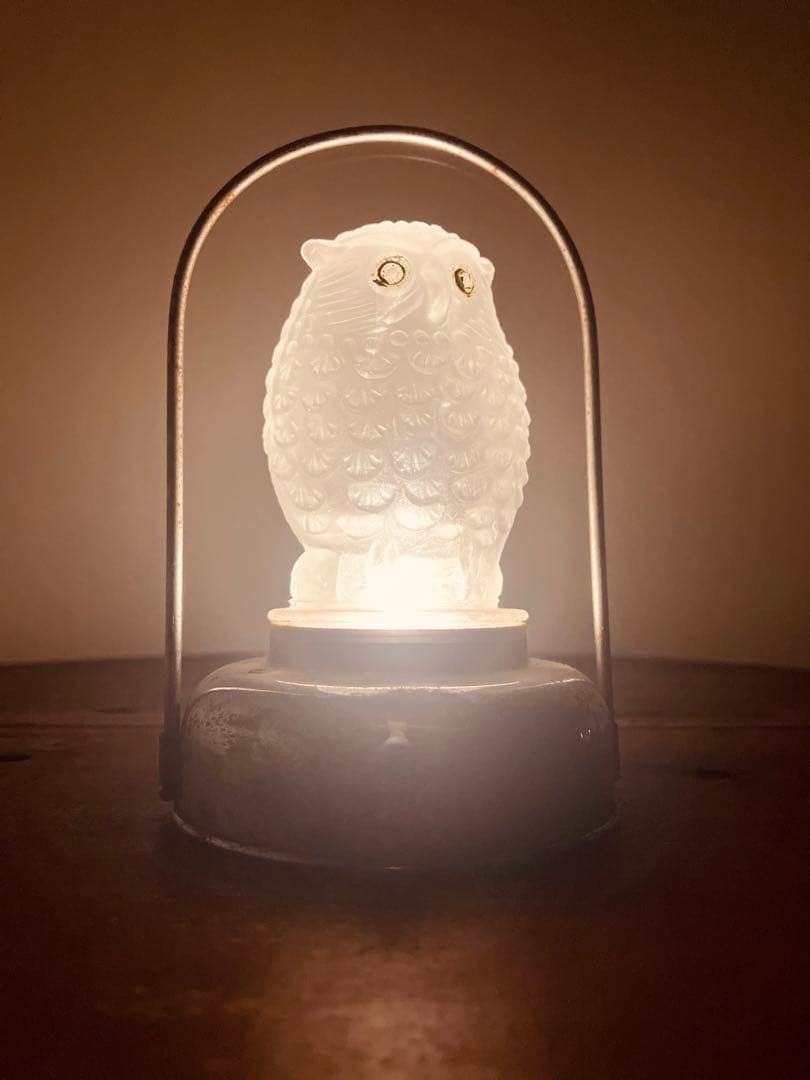 雰囲気抜群！ミミズク型豆ランプ◇豆ランタン◇アンティークランプ◇ビンテージランプ