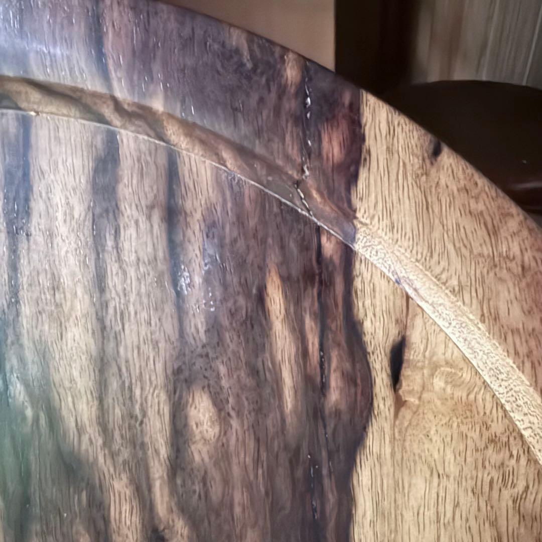 感謝お嫁入り‼️KUROGAKI孔雀杢なめらか白❌黒黒柿孔雀杢大盆