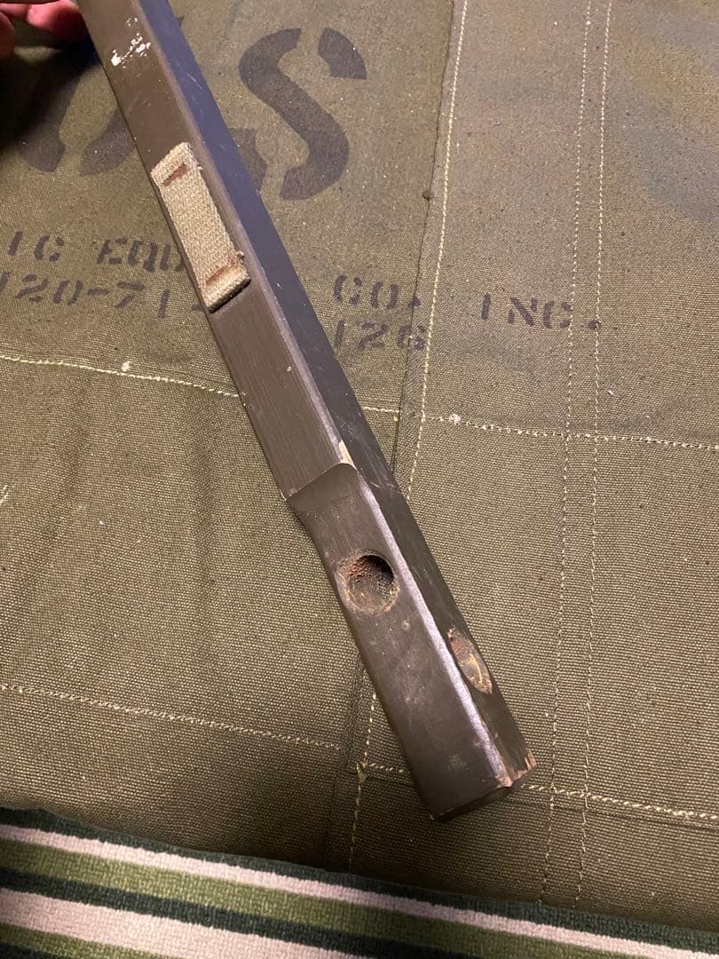 米軍　木製　GIコット　部品1本　溝ありタイプ　希少