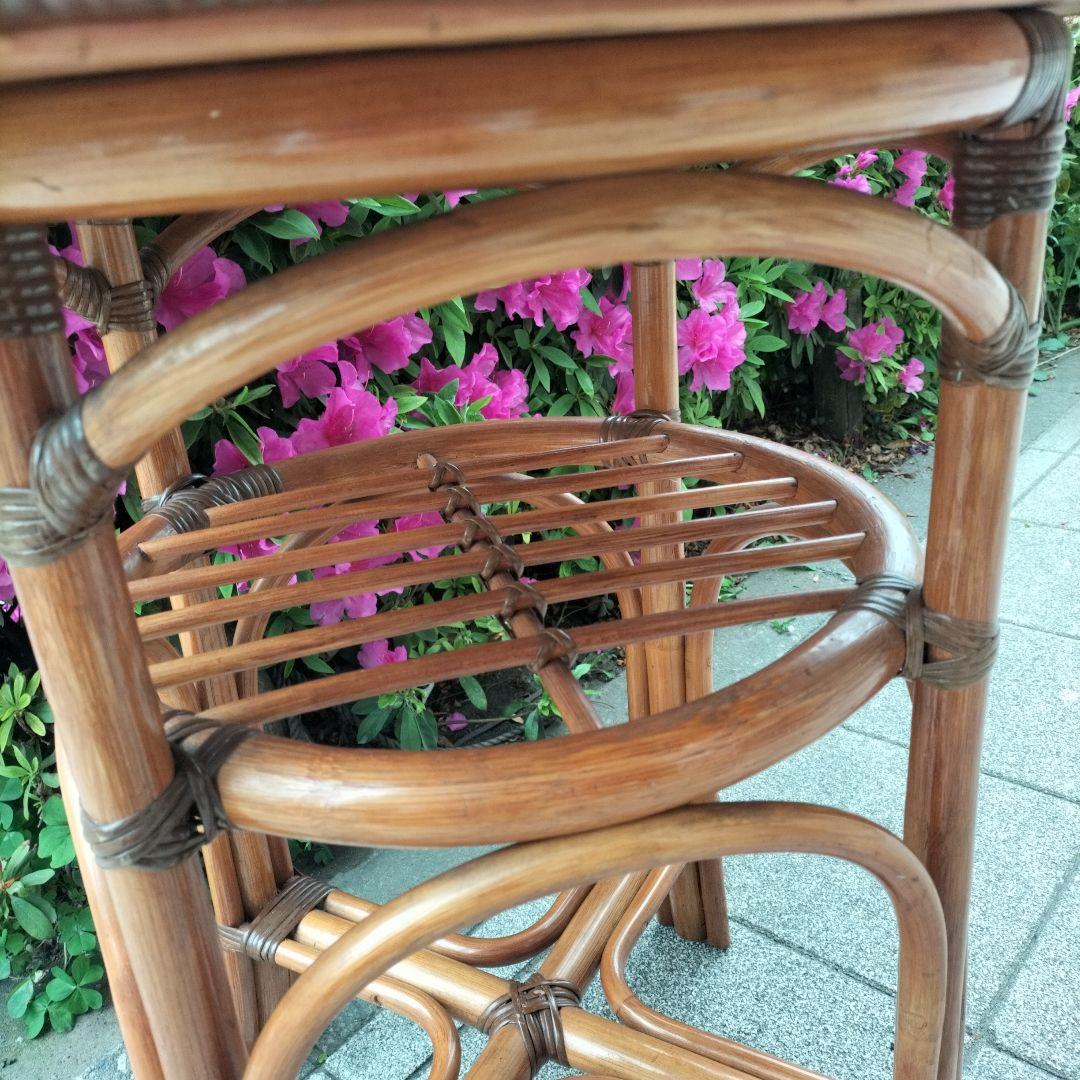 kazama/カザマ/ラタン/籐家具/テーブル/丸テーブル/ガラステーブル