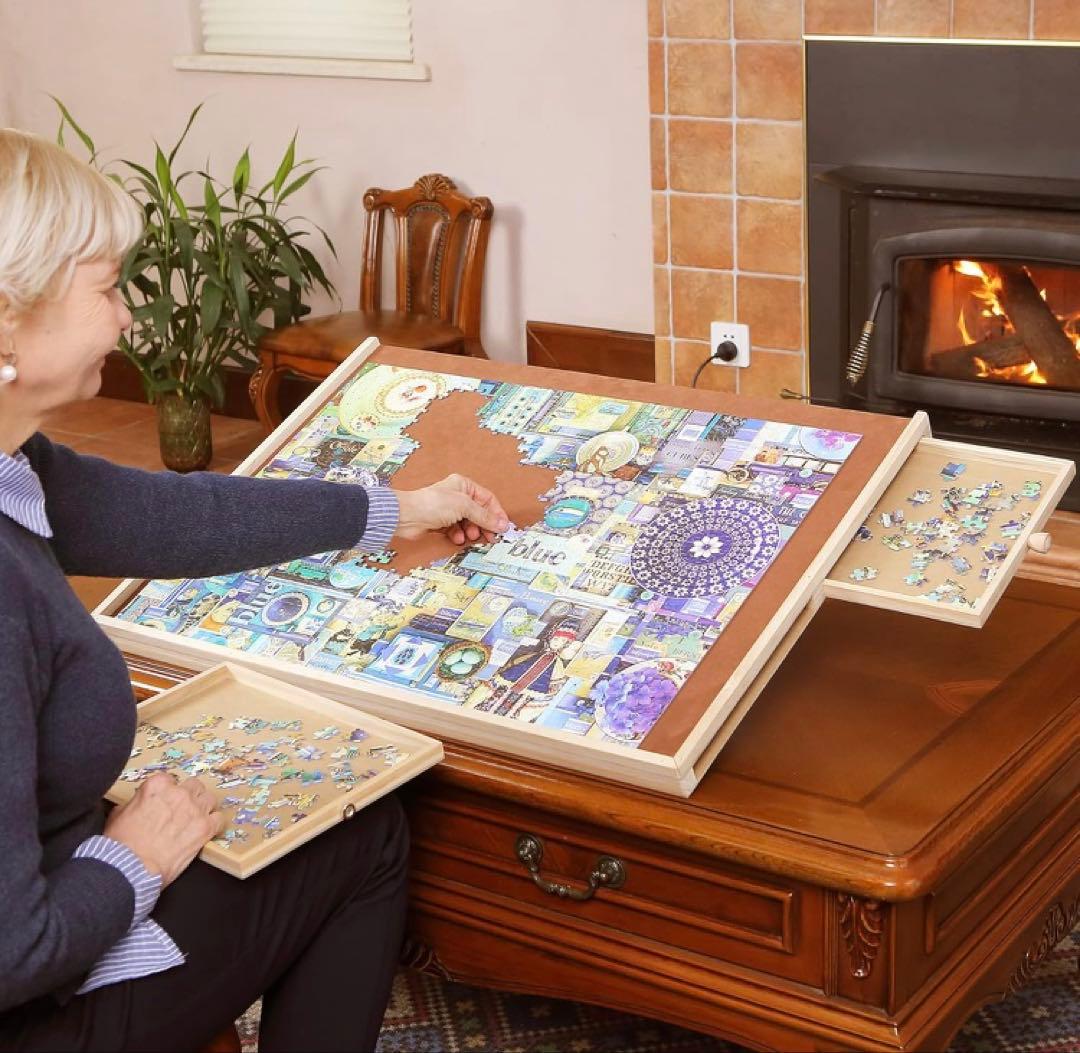 1000ピース 木製パズルボード(収納トレイ付)