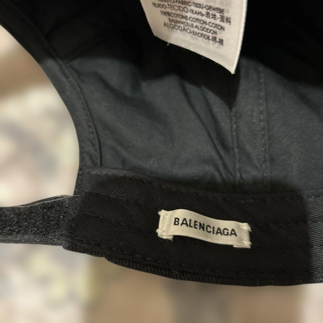 【値下げ】BALENCIAGAキャップ　L58 　新ロゴ　マジックテープブラック