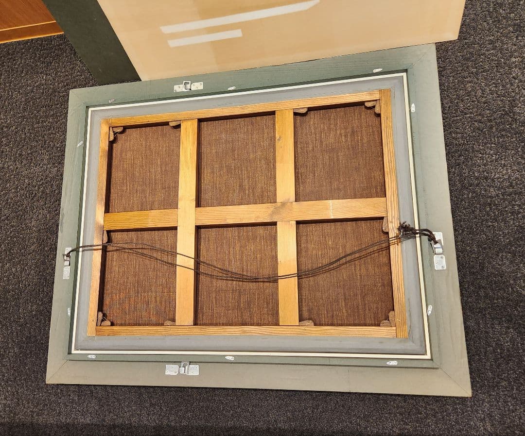 【貴重・大型】点描画 アート作品 額縁付き